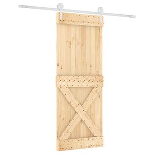 vidaXL Cs&uacute;sz&oacute; ajt&oacute; Term&eacute;szetes &eacute;s Feh&eacute;r 90 x 210 cm T&ouml;m&ouml;r Fenyőfa