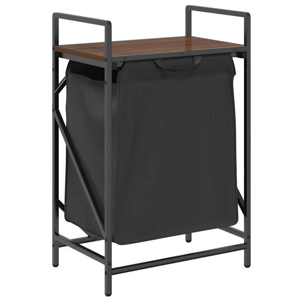 vidaXL barna tölgy mosodai kosár 1 rekeszes polccal