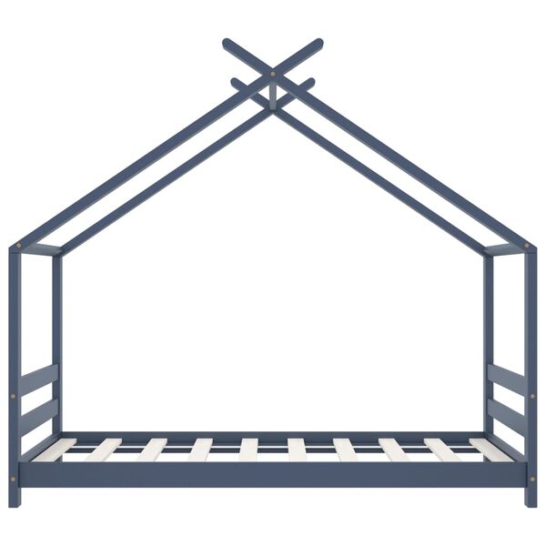 vidaXL szürke tömör fenyőfa gyerekágy-keret 80 x 160 cm