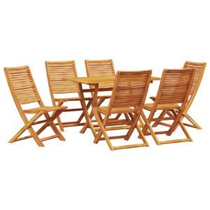 vidaXL Kert &eacute;tkező szett 7 pcs Barna T&ouml;m&ouml;r Ak&aacute;cfa