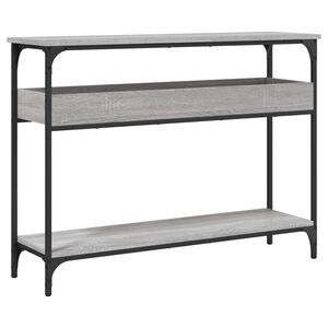 vidaXL sz&uuml;rke sonoma sz&iacute;nű szerelt fa t&aacute;lal&oacute;asztal polccal 100x29x75cm