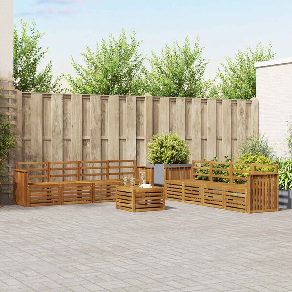 vidaXL &Uuml;lőgarnit&uacute;r&aacute;k 9 pcs Term&eacute;szetes T&ouml;m&ouml;r Ak&aacute;cfa