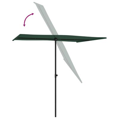 vidaXL zöld kültéri napernyő alumíniumrúddal 2 x 1,5 m