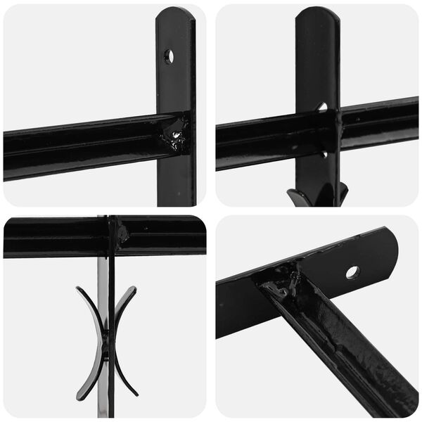 vidaXL Ablak R&aacute;cs Fekete 75.5 x 60 cm Porsz&oacute;rt ac&eacute;l