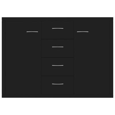 vidaXL fekete forgácslap tálalószekrény 88 x 30 x 65 cm