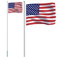 vidaXL alumínium amerikai zászló és rúd 6,23 m
