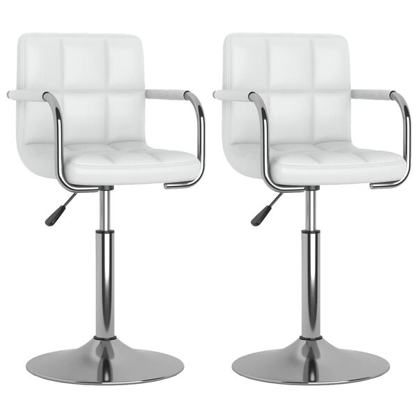 vidaXL 2 db feh&eacute;r forg&oacute; műbőr &eacute;tkezősz&eacute;k