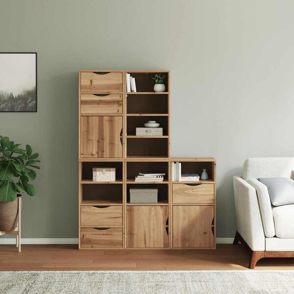 vidaXL 5 db t&ouml;m&ouml;rfa fenyőfa oldals&oacute; szekr&eacute;ny ODDA 40x24x79 cm