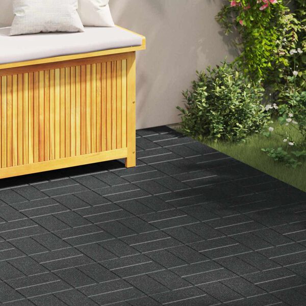 vidaXL L&eacute;pőkő 6 pcs Fekete 40,5 x 40,5 x 2 cm Gumi