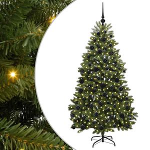 vidaXL Mű kar&aacute;csonyfa 180 cm 300 LED Meleg feh&eacute;r PVC &eacute;s Ac&eacute;l Z&ouml;ld