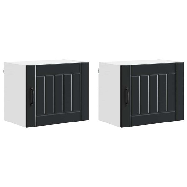 vidaXL Konyhaszekr&eacute;ny Lucca 2 pcs Fekete 50 x 31 x 40 cm Szerelt Fa