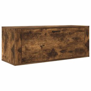 vidaXL f&uuml;st&ouml;s t&ouml;lgy sz&iacute;nű szerelt fa fali cipősszekr&eacute;ny 100x35x38 cm
