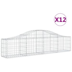 vidaXL 12 db &iacute;ves horganyzott vas gabion kos&aacute;r 200x30x40/60 cm