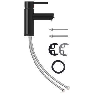 vidaXL fekete f&uuml;rdőszobai mosd&oacute;csaptelep 130 x 176 mm