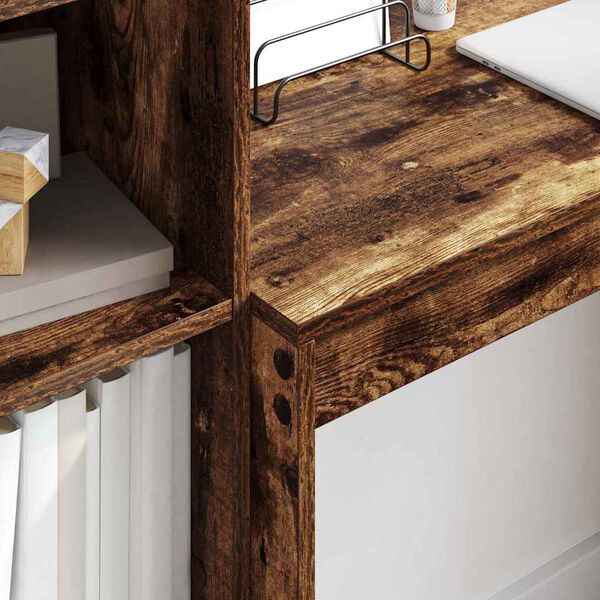 vidaXL Asztal fiókkal 2 pcs Füstölt tölgy