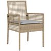 vidaXL Kerti Szék 2 pcs Bézs 53 x 60 x 85cm polirattan