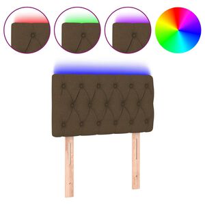 vidaXL s&ouml;t&eacute;tbarna sz&ouml;vet LED-es fejt&aacute;mla 80 x 7 x 78/88 cm