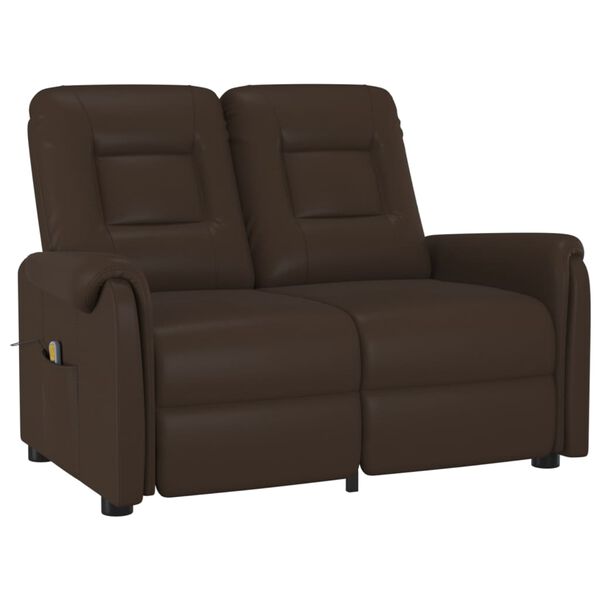 vidaXL 2 személyes barna műbőr dönthető masszázsfotel
