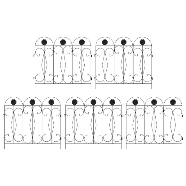 vidaXL Kerti Ker&iacute;t&eacute;s R&aacute;cs Fekete 305,5 x 55,5 x 0,3 cm