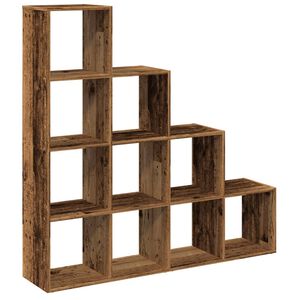 vidaXL 4 szintes antik sz&iacute;nű elv&aacute;laszt&oacute; k&ouml;nyvespolc 131,5x29x131,5 cm