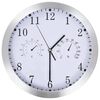 vidaXL kvarcszerkezetes feh&eacute;r fali&oacute;ra higrom&eacute;terrel, hőm&eacute;rővel, 30 cm