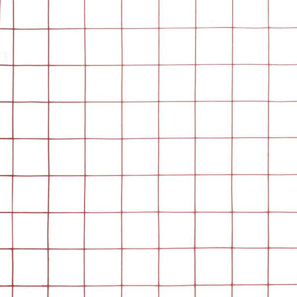 vidaXL piros PVC-bevonat&uacute; ac&eacute;l csirkeh&aacute;l&oacute; dr&oacute;tker&iacute;t&eacute;s 25 x 1,5 m