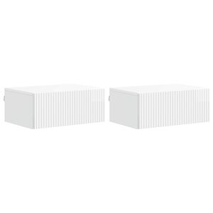 vidaXL Fali &eacute;jjeli szekr&eacute;ny 2 db Magasf&eacute;nyű Feh&eacute;r 49 x 34,5 x 20 cm