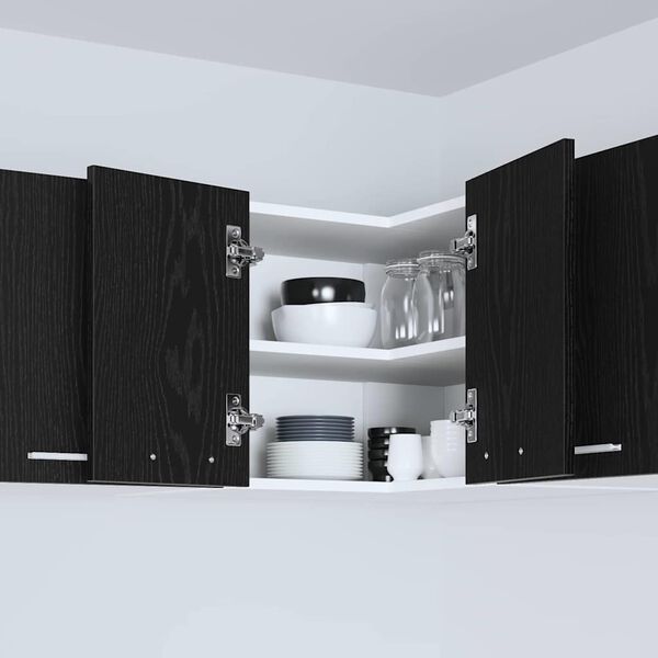 vidaXL F&uuml;ggő szekr&eacute;ny Fekete t&ouml;lgy &eacute;s feh&eacute;r 57 x 57 x 40 cm Faanyag