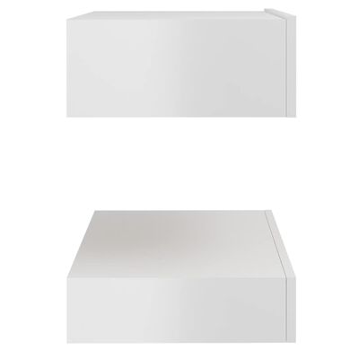 vidaXL 2 db magasfényű fehér forgácslap éjjeliszekrény 60 x 35 cm