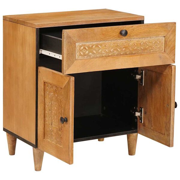 vidaXL &Eacute;jjeliszekr&eacute;ny Vil&aacute;gos Barna 50 x 33 x 60 cm T&ouml;m&ouml;r ak&aacute;cfa