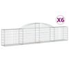 vidaXL 6 db &iacute;ves horganyzott vas gabion kos&aacute;r 300x30x60/80 cm