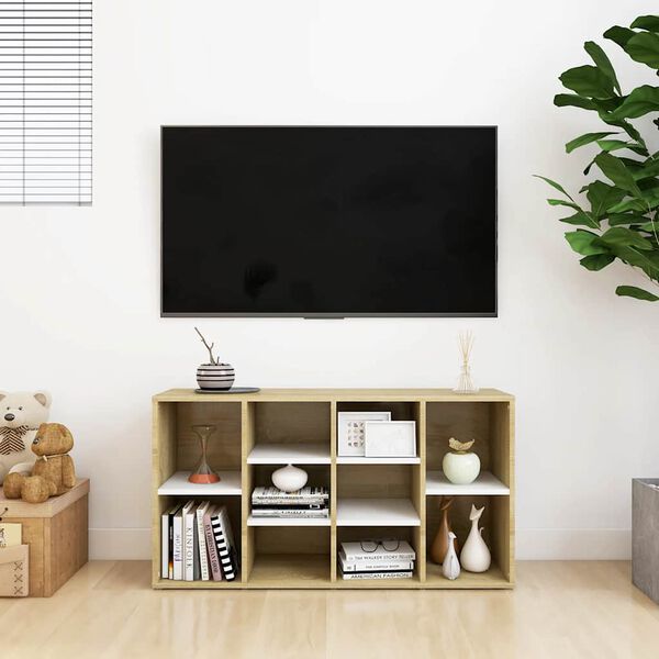 vidaXL feh&eacute;r-sonoma sz&iacute;nű szerelt fa cipőt&aacute;rol&oacute; pad 103x30x55 cm