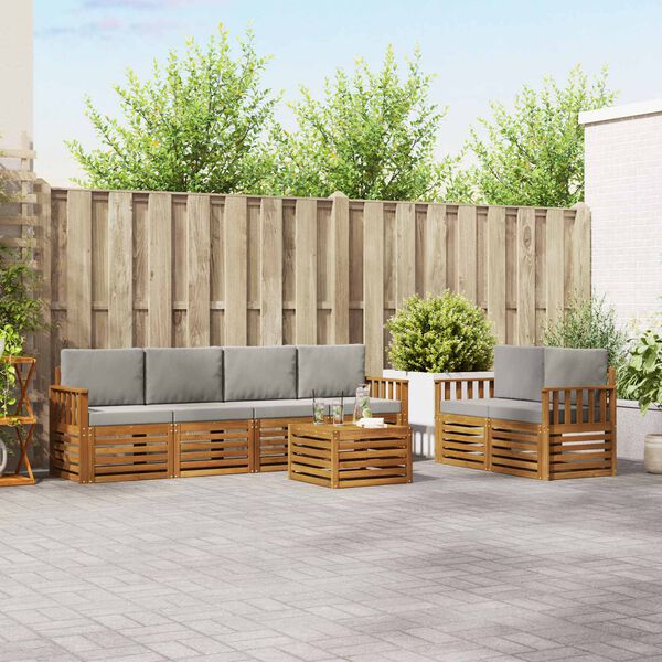 vidaXL &Uuml;lőgarnit&uacute;r&aacute;k 7 pcs Term&eacute;szetes &eacute;s Vil&aacute;gossz&uuml;rke T&ouml;m&ouml;r Ak&aacute;cfa