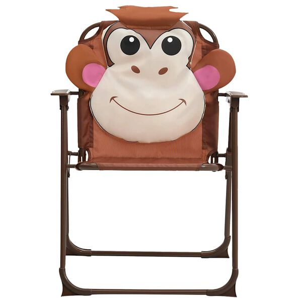 vidaXL 3 részes barna kerti gyerekbisztrószett napernyővel