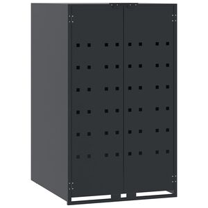 vidaXL antracit sz&iacute;nű, gurul&oacute;s szemeteskuka-t&aacute;rol&oacute; egyszem&eacute;lyes kuk&aacute;hoz 69 x 79 x 117 cm ac&eacute;l