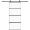 vidaXL fekete ESG &uuml;veg tol&oacute;ajt&oacute; f&eacute;mszerelv&eacute;ny-szettel 90x205 cm