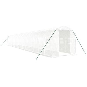 vidaXL feh&eacute;r ac&eacute;lv&aacute;zas melegh&aacute;z 32 m&sup2; 16 x 2 x 2 m
