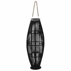 vidaXL fekete bambusz f&uuml;ggő gyertyatart&oacute; l&aacute;mp&aacute;s, 95 cm
