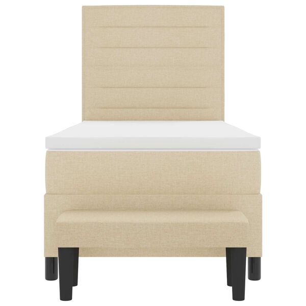 vidaXL Boxrug&oacute;s &aacute;gy matracmal fejt&aacute;ml&aacute;val Kr&eacute;m 80 x 200 cm sz&ouml;vet