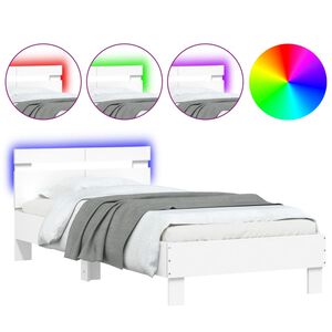 vidaXL feh&eacute;r &aacute;gykeret fejt&aacute;ml&aacute;val &eacute;s LED-vil&aacute;g&iacute;t&aacute;ssal 100 x 200 cm
