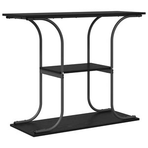 vidaXL Konzolasztal Fekete t&ouml;lgy 101 x 35 x 80,5 cm Szerelt Fa