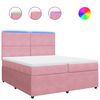 vidaXL rózsaszín bársony rugós ágy matraccal 200x200 cm