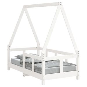 vidaXL feh&eacute;r t&ouml;m&ouml;r fenyőfa gyerek&aacute;gykeret 70 x 140 cm
