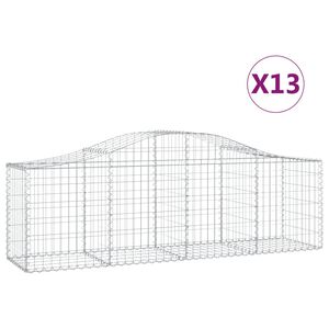 vidaXL 13 db &iacute;ves horganyzott vas gabion kos&aacute;r 200x50x60/80 cm