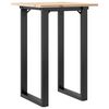 vidaXL t&ouml;m&ouml;r fenyőfa &eacute;s ac&eacute;l &eacute;tkezőasztal O-v&aacute;zzal 50x50x75 cm