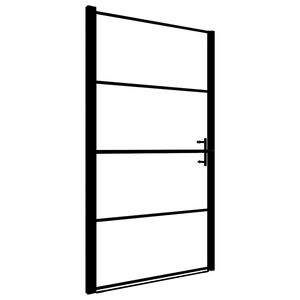 vidaXL fekete matt edzett &uuml;veg zuhanyajt&oacute; 81 x 195 cm