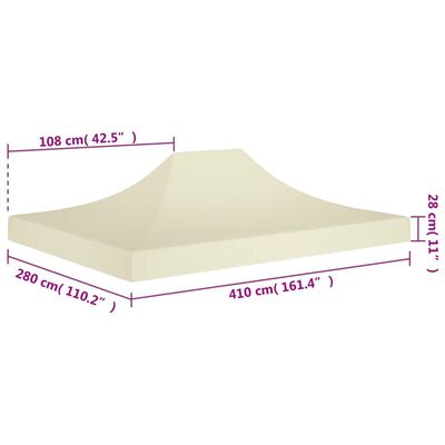 vidaXL krémszínű tető partisátorhoz 4 x 3 m 270 g/m²