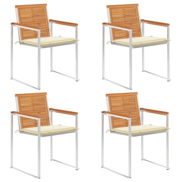 vidaXL 4 db t&ouml;m&ouml;r ak&aacute;cfa kerti sz&eacute;k p&aacute;rn&aacute;kkal