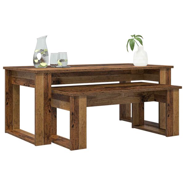 vidaXL K&aacute;vasztal Szett 2 pcs &Ouml;reg fa Faanyag