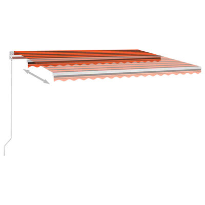 vidaXL narancssárga-barna szélérzékelős és LED-es napellenző 4,5 x 3 m